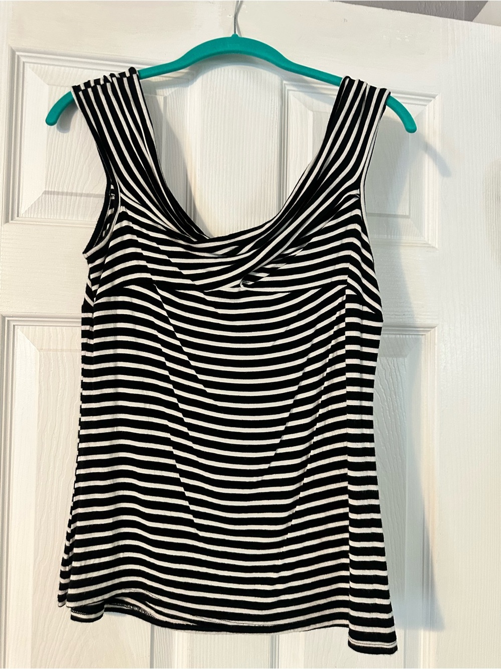 Black & White Striped Women's Tank Top - Classic Scoop Neck